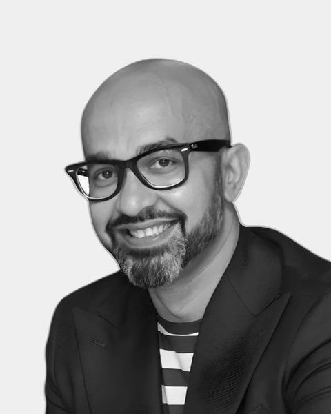 Ferdie Ahmed, black-and-white headshot